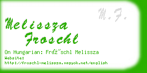 melissza froschl business card